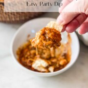 Chili Cheese Dip chip swipe.