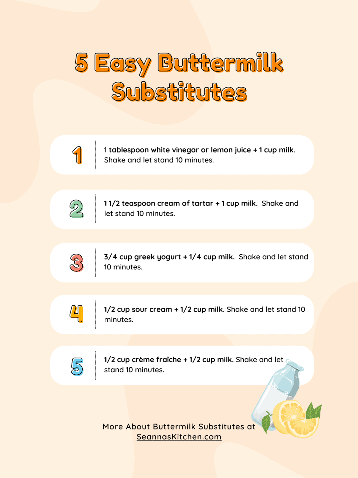 5 Easy Buttermilk Substitutes Seanna's Kitchen