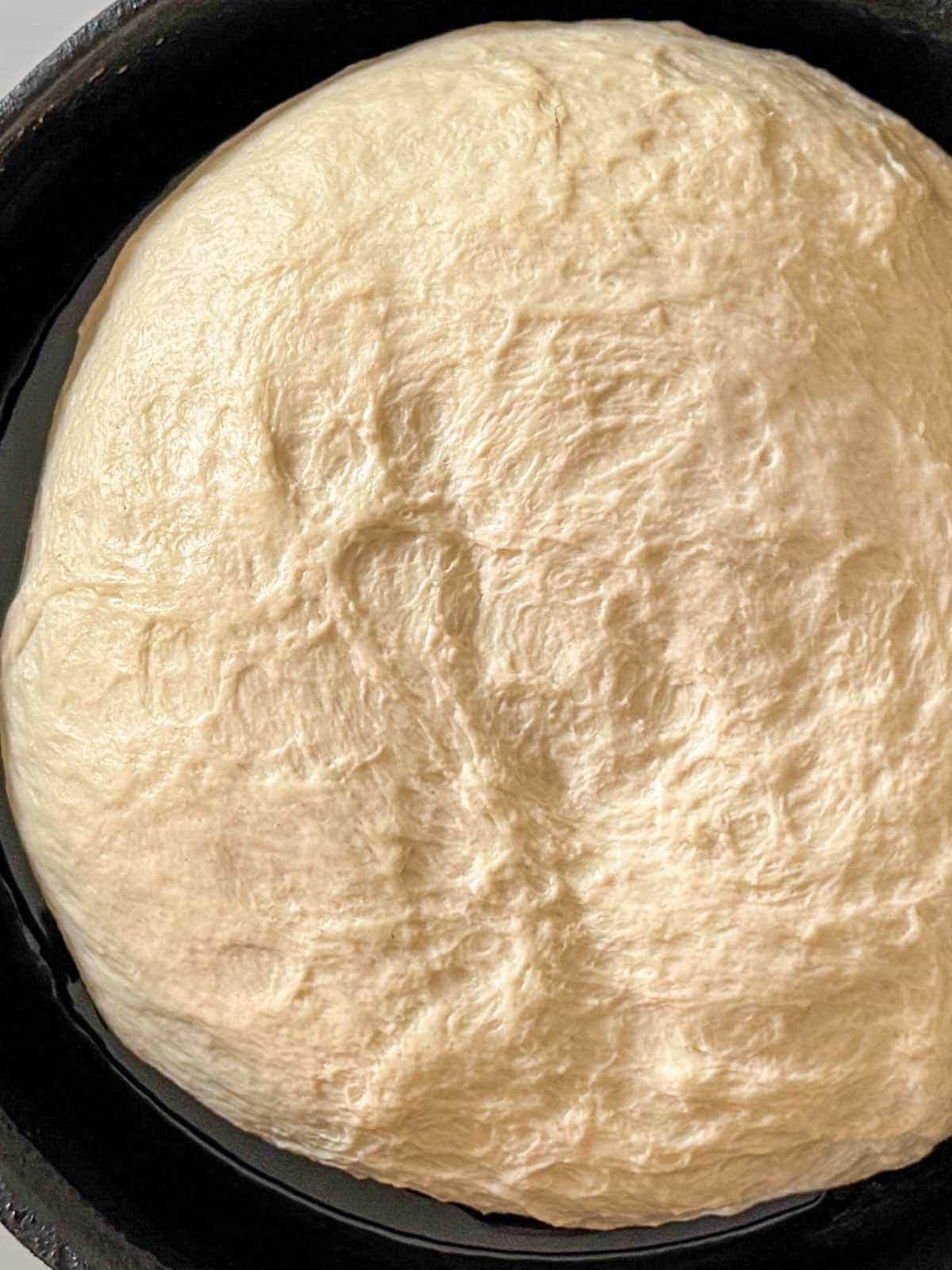 Focaccia dough eady for first rise.